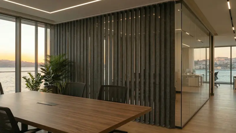 Vertical Felt Acoustic Curtain | Modern and Eco-Friendly Solution